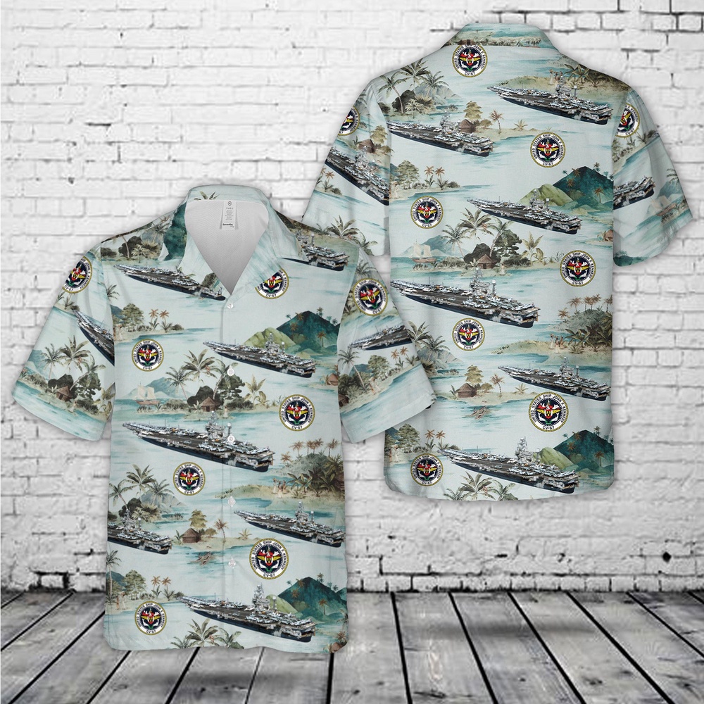 Us Navy Hawaiian Shirt, US Navy USS (CV-67) Hawaiian Shirt, Military Aloha Shirt