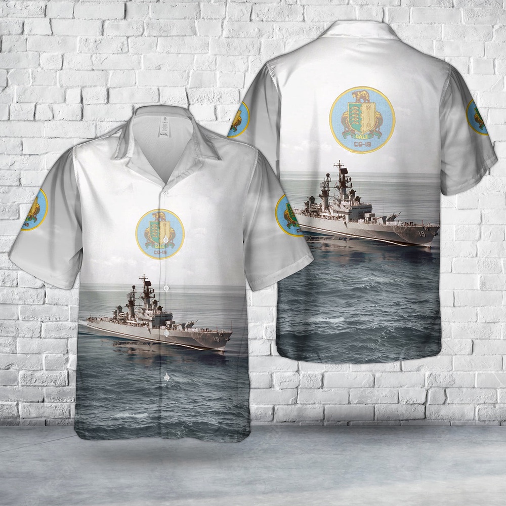 Us Navy Hawaiian Shirt, US Navy USS Dale (DLG-19CG-19) Leahy-class cruiser Hawaiian Shirt, Military Aloha Shirt
