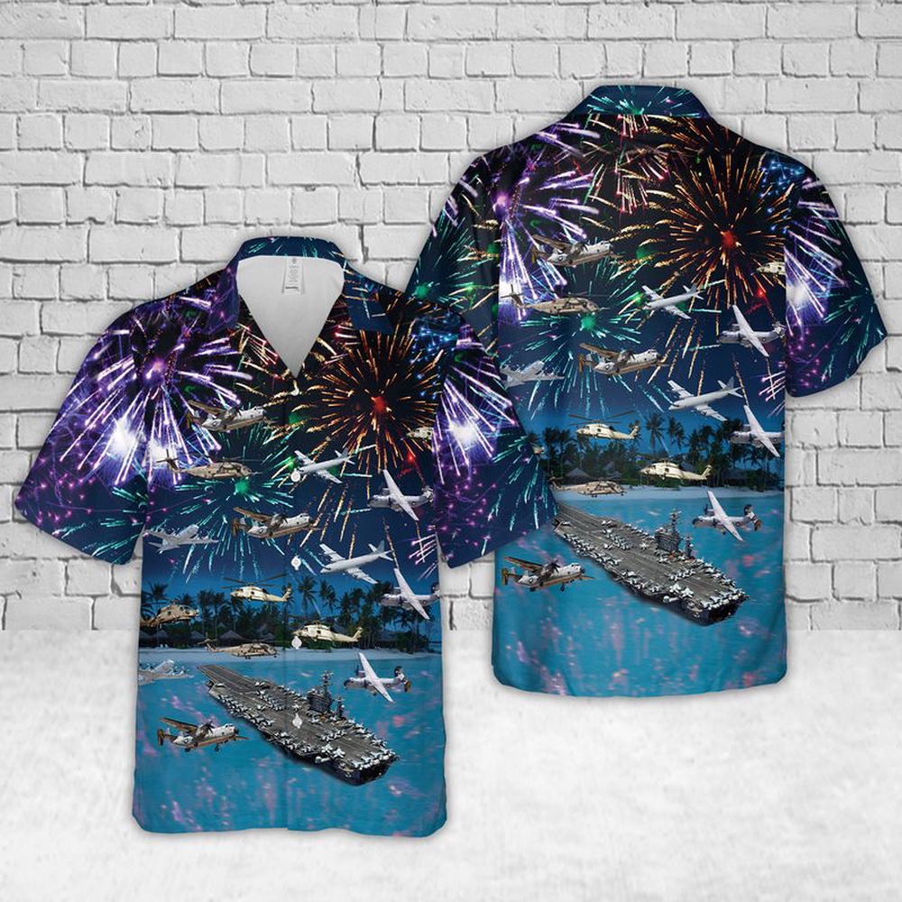 Us Navy Hawaiian Shirt, US Navy USS Dwight D Eisenhower Hawaiian Shirt, Military Aloha Shirt