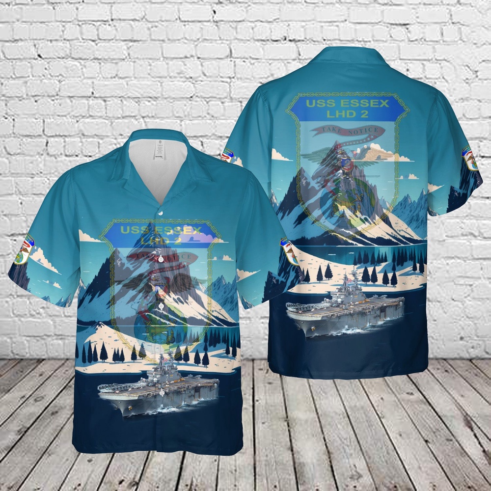 Us Navy Hawaiian Shirt, US Navy USS Essex (LHD-2) Essex Expeditionary Strike Group Hawaiian Shirt, Military Aloha Shirt Us Navy Hawaiian Shirt, US Navy USS Essex (LHD-2) Essex Expeditionary Strike Group Hawaiian Shirt, Military Aloha Shirt