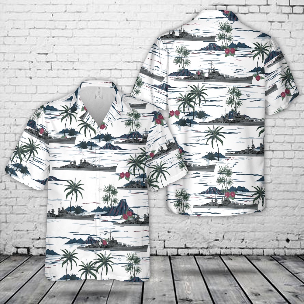 Us Navy Hawaiian Shirt, US Navy USS San Diego (CL-53) Atlanta-class light cruiser In WWII Hawaiian Shirt, Military Aloha Shirt