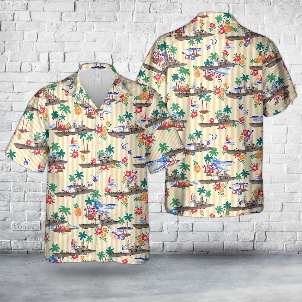 Us Navy Hawaiian Shirt, US Navy USS Spruance (DD-963) Hawaiian Shirt, Military Aloha Shirt