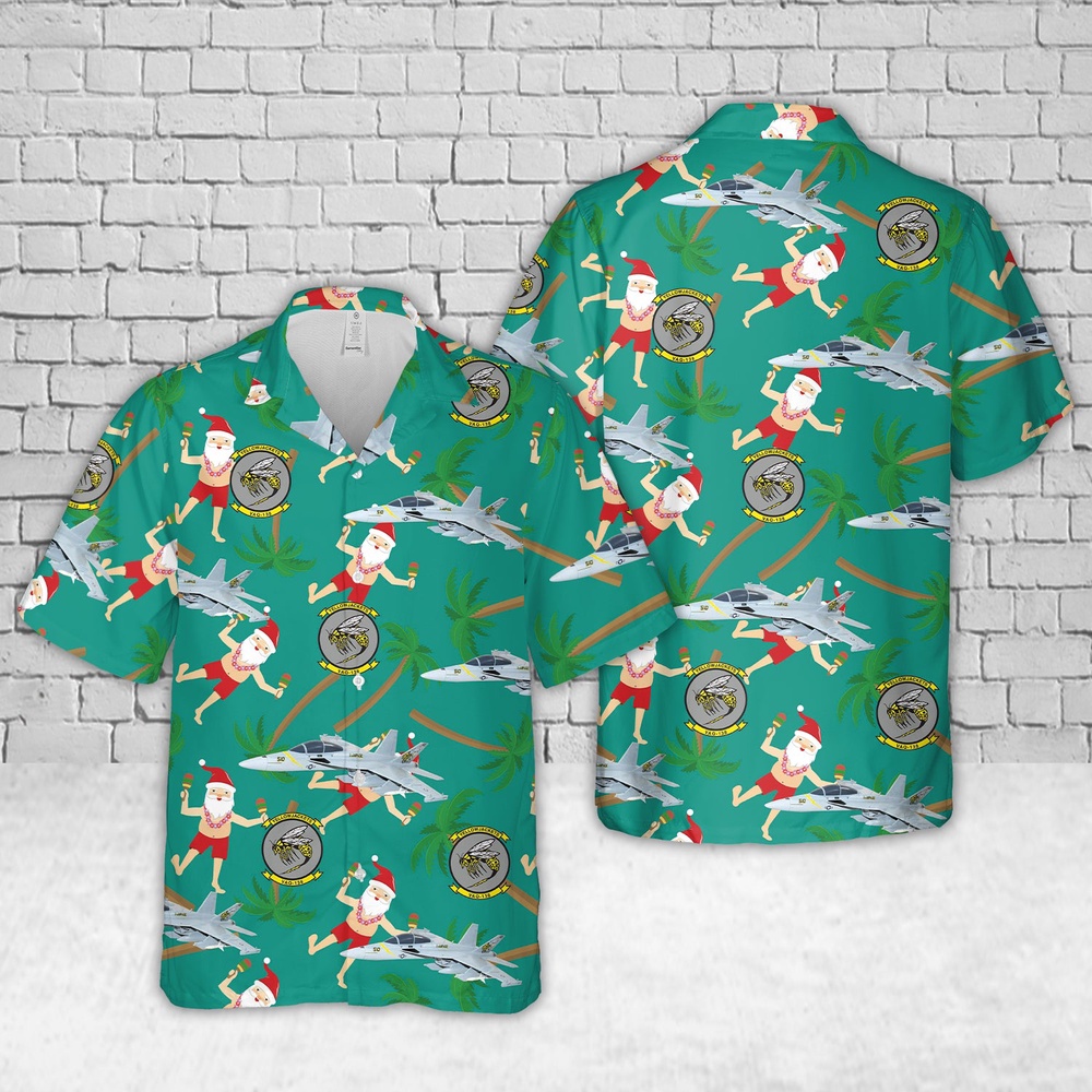 Us Navy Hawaiian Shirt, US Navy VAQ-138 Yellowjackets 2020 EA-18G Growler Christmas Hawaiian Shirt