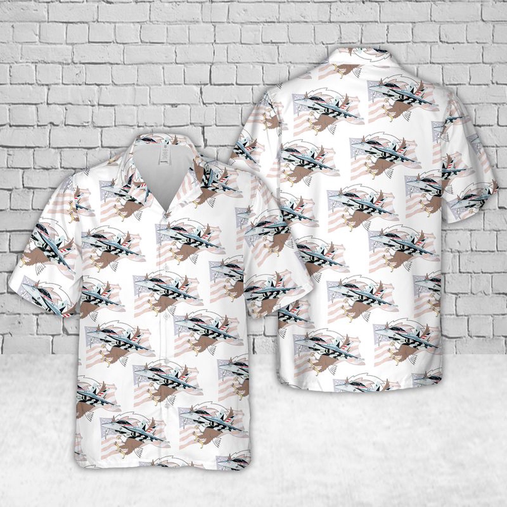 Us Navy Hawaiian Shirt, US Navy VAQ-140 Patriots EA-18G Hawaiian Shirt, Military Aloha Shirt