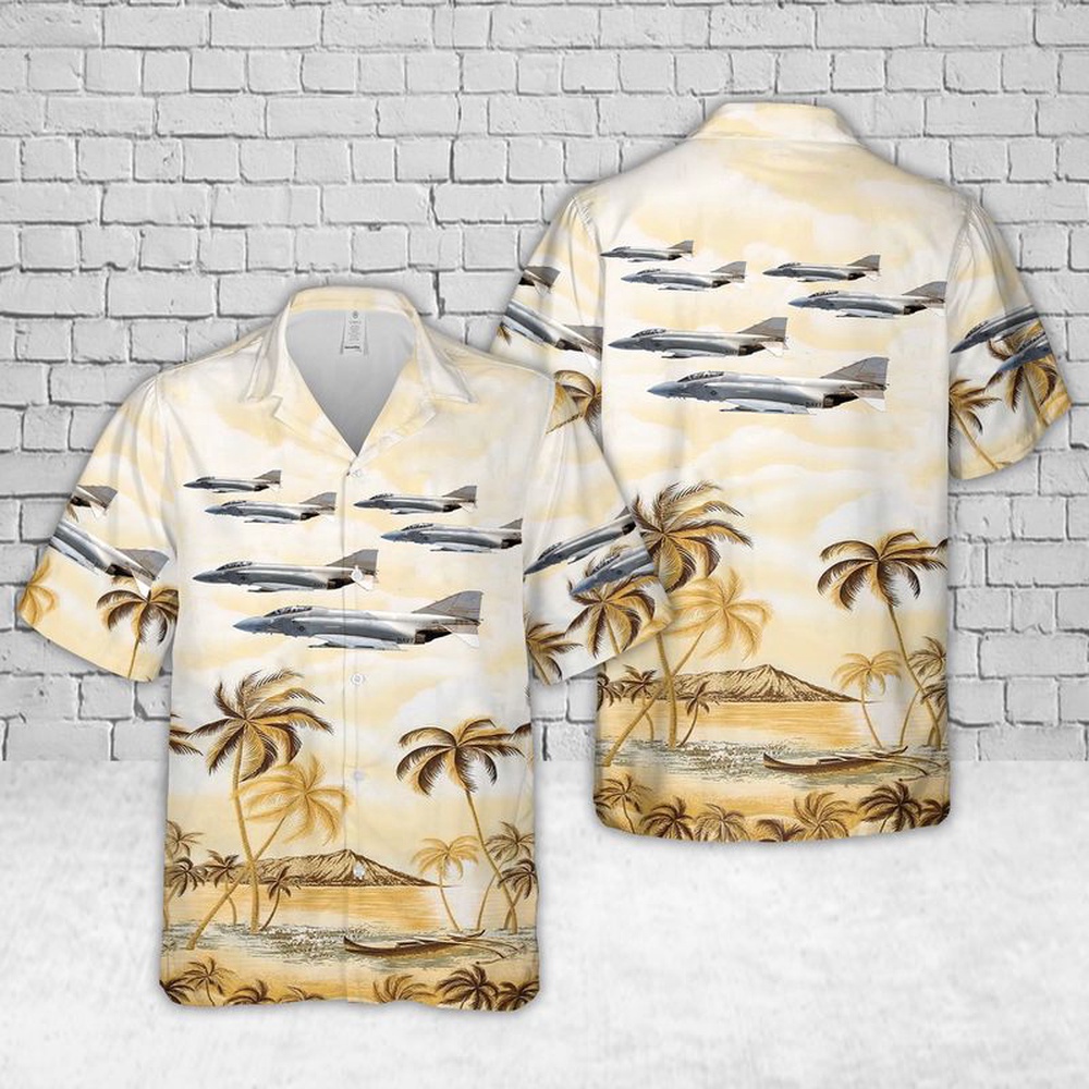Us Navy Hawaiian Shirt, US Navy VC-7 McDonnell Douglas F-4 Phantom II Hawaiian Shirt, Military Aloha Shirt