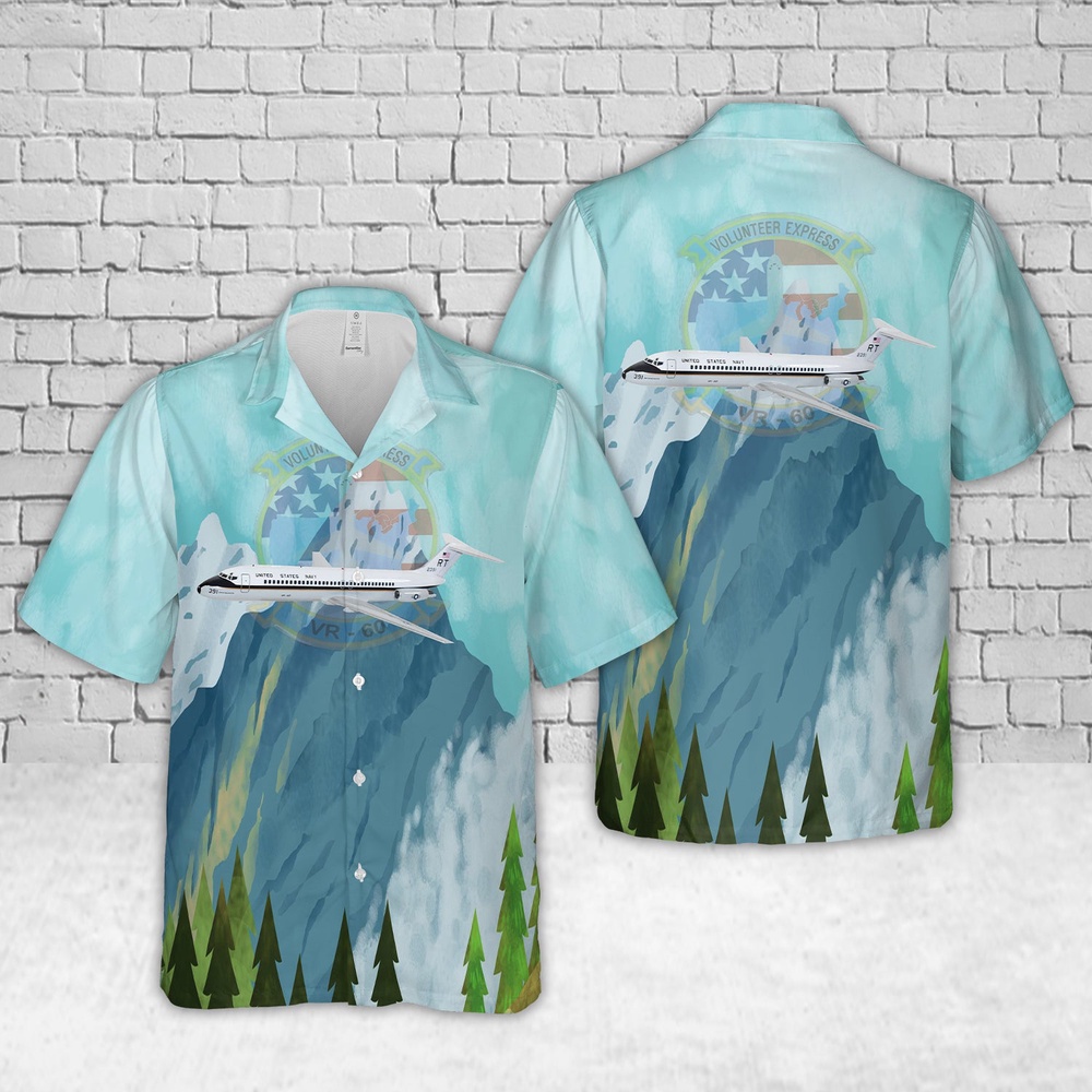 Us Navy Hawaiian Shirt, US Navy VR-60 Volunteer Express C-9B Skytrain II Hawaiian Shirt, Military Aloha Shirt Us Navy Hawaiian Shirt, US Navy VR-60 Volunteer Express C-9B Skytrain II Hawaiian Shirt, Military Aloha Shirt