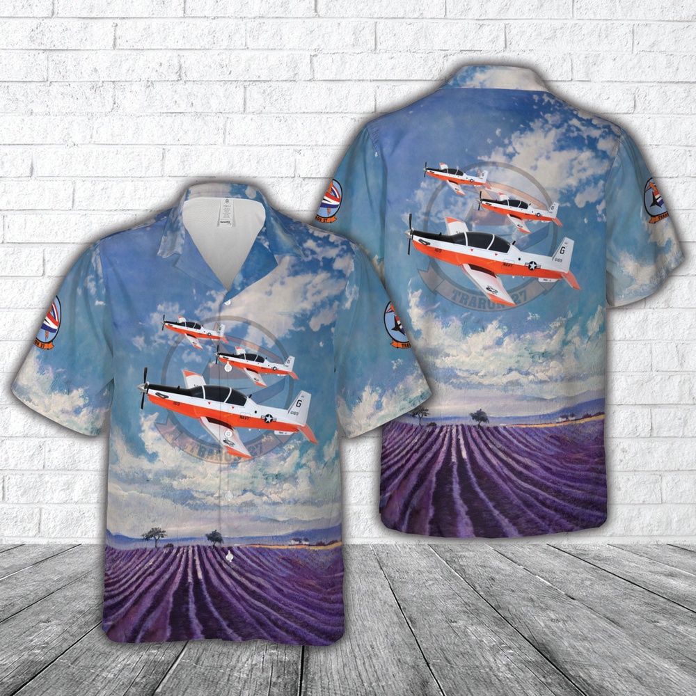 Us Navy Hawaiian Shirt, US Navy VT-27 Beechcraft T-6b Texan II Hawaiian Shirt, Military Aloha Shirt Us Navy Hawaiian Shirt, US Navy VT-27 Beechcraft T-6b Texan II Hawaiian Shirt, Military Aloha Shirt