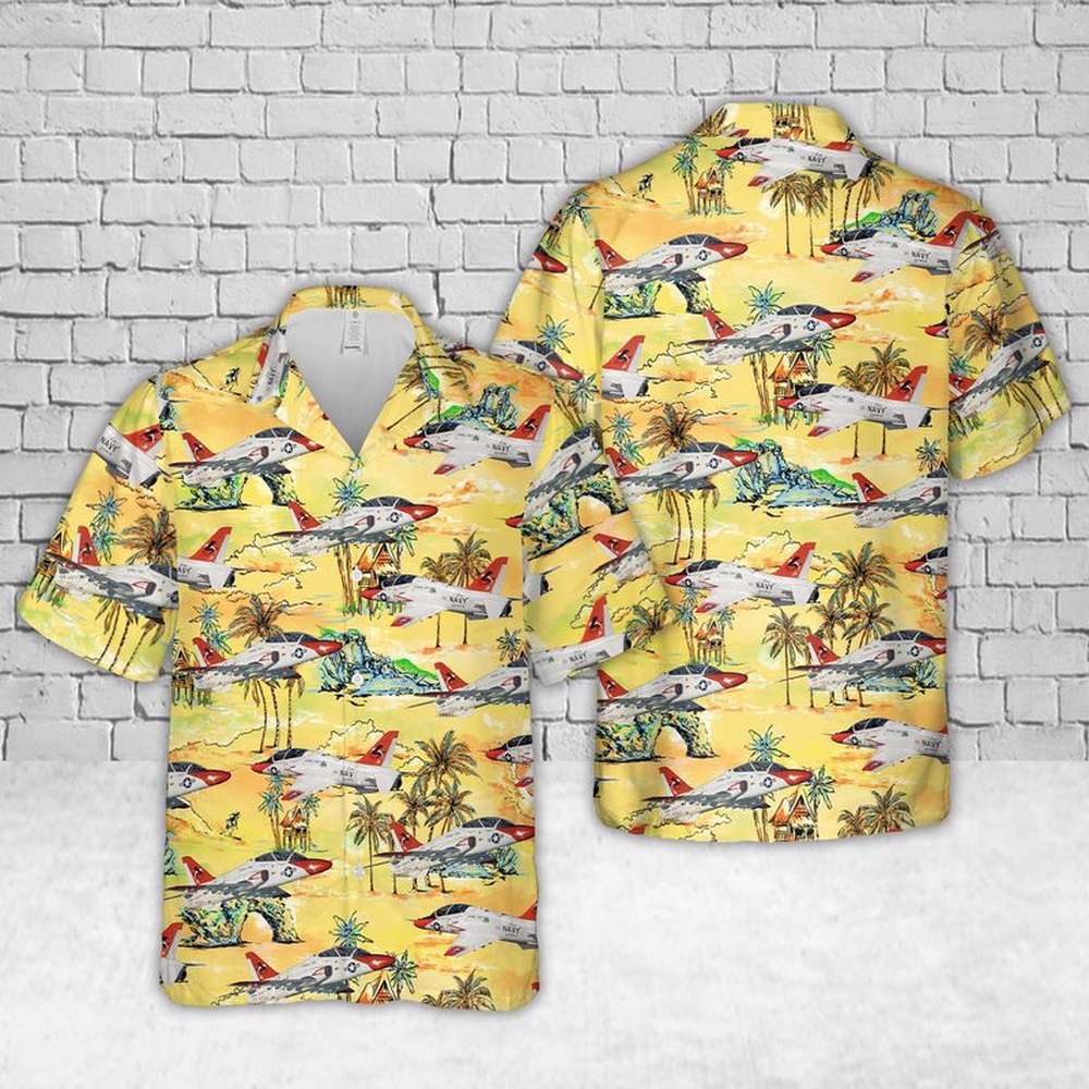 Us Navy Hawaiian Shirt, US Navy VX-23 T-45 Goshawk Hawaiian Shirts, Military Aloha Shirt
