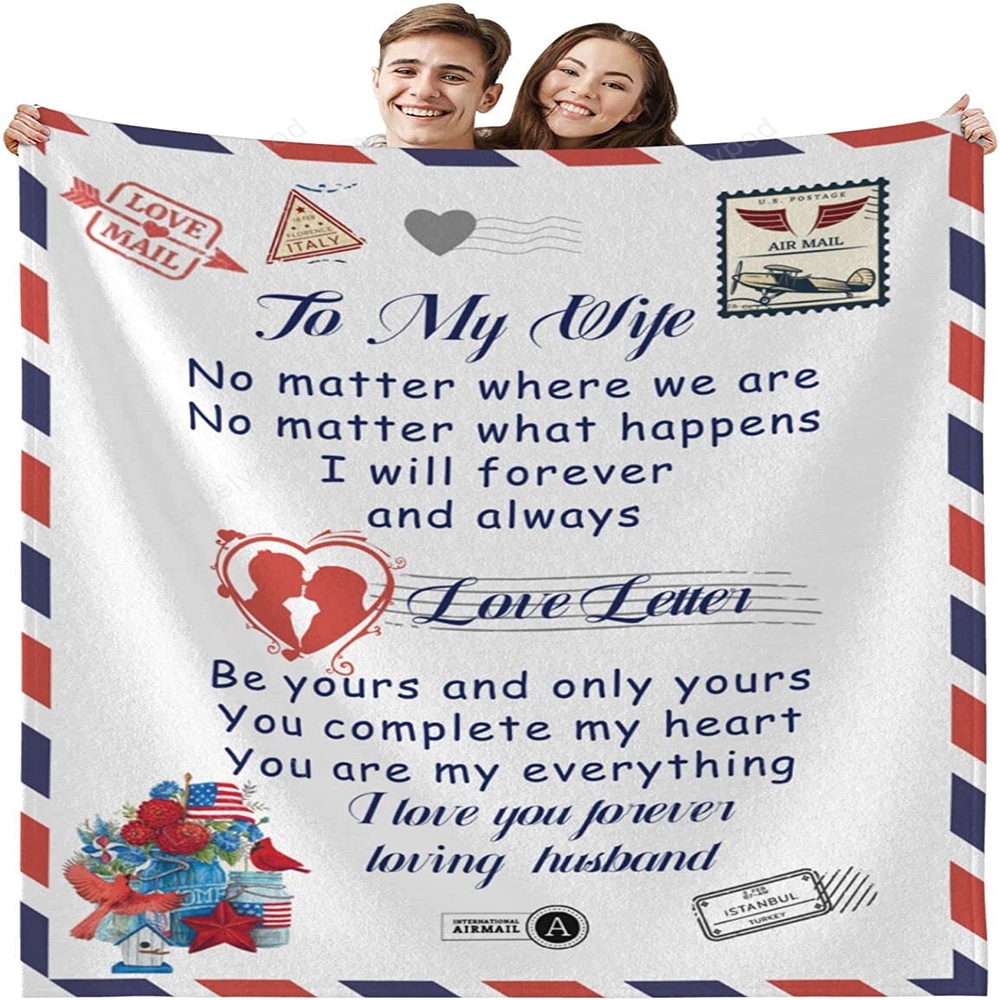 Valentine Blanket, Anniversary Birthday Gifts For Her, To My Wife Blanket From Husband, Blanket Valentines