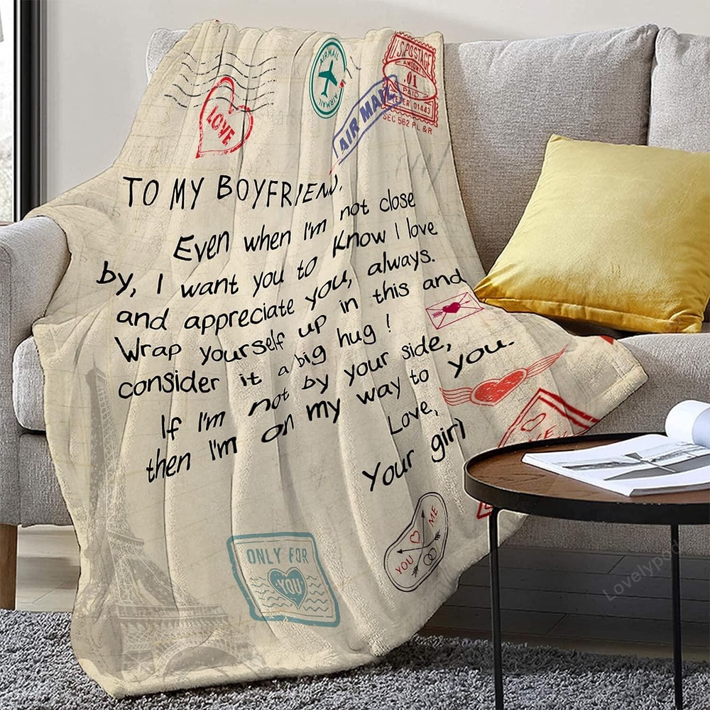 Valentine Blanket, Boyfriend Blanket From Girlfriend, Sentimental Gifts For Boyfriend Valentine Blanket, Boyfriend Blanket From Girlfriend, Sentimental Gifts For Boyfriend