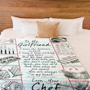 Valentine Blanket, Chefs Girlfriend Premium Fleece Blanket,&hellip;