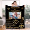 Valentine Blanket, Custom Name Happy 60th Anniversary Blanket 60 Years Of Marriage Blanket Wedding Anniversary Gifts Parents