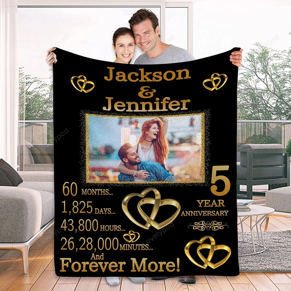 Valentine Blanket, Custom Name Anniversary Blanket For Wife,  Christmas Wedding Anniversary Birthday Valentines Day