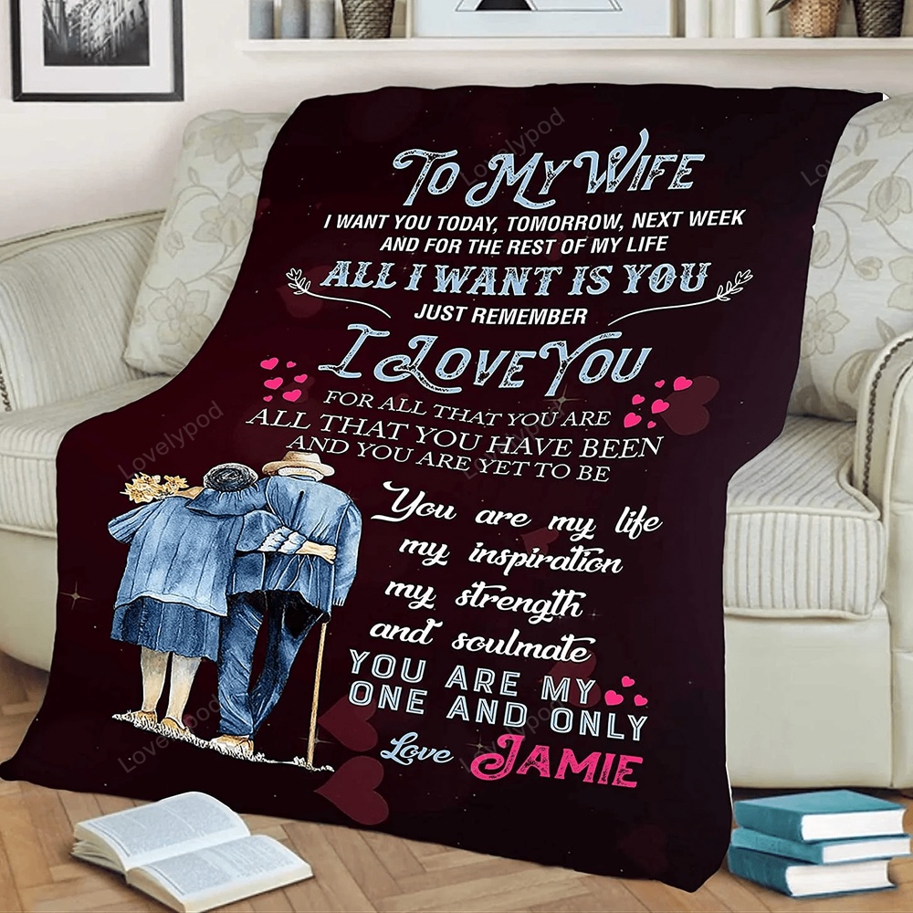 Valentine Blanket, Custom Wife Blanket You Are My One And Only Love, Christmas, Birthday, Anniversary Gift For Wife Valentine Blanket, Custom Wife Blanket You Are My One And Only Love, Christmas, Birthday, Anniversary Gift For Wife