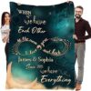 Valentine Blanket, Customized Happy Wedding Anniversary Throw Blanket To My Wonderful Wife Valentine’s Day Gifts Anniversary