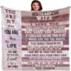 Valentine Blanket, Gifts For Wife, To My Wife Blanket From Husband, Valentine Day Gifts Idea For Wife