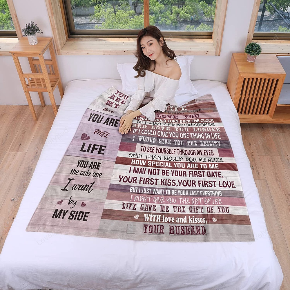 Valentine Blanket, Gifts For Wife- Anniversary Birthday Gift For Her Romantic, To My Wife Blanket From Husband Valentine Blanket, Gifts For Wife- Anniversary Birthday Gift For Her Romantic, To My Wife Blanket From Husband
