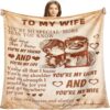 Valentine Blanket, Gifts For Wife Blanket From Husband, To My Wife Blanket, Mother Day Valentines For Wife