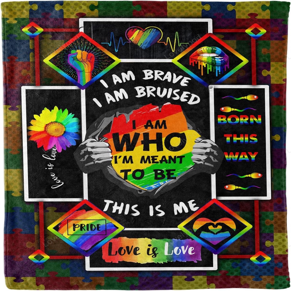 Valentine Blanket, Lgbt Gay Lesbian Pride Blanket Gift For  Birthday, Anniversary, Valentines Day