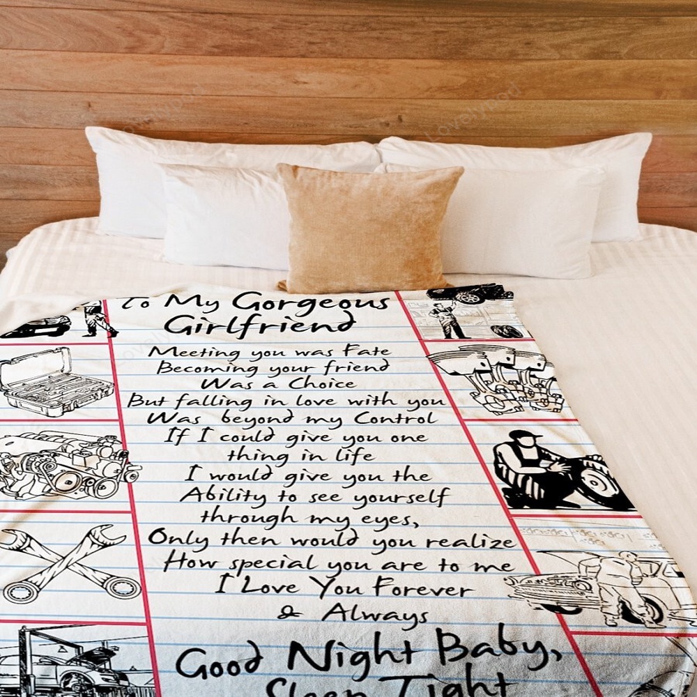 Valentine Blanket, Mechanics Girlfriend Premium Fleece Blanket Sherpa Blanket