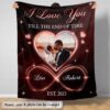 Valentine Blanket, Personalized Couple Photo Blanket, I Love You Custom Image And Name Blanket