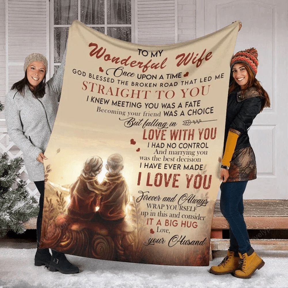 Valentine Blanket, Personalized Growing Old Together Blanket, To My Wonderful Wife Old Couple Print Blanket Valentine Blanket, Personalized Growing Old Together Blanket, To My Wonderful Wife Old Couple Print Blanket