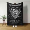 Valentine Blanket, Personalized Happy Valentine’s Day Throw Blanket To My Wife Travel Blanket Anniversary