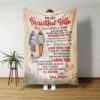 Valentine Blanket, Personalized Happy Wedding Anniversary Throw Blanket To My Wife Gifts For Her Valentine’s Day