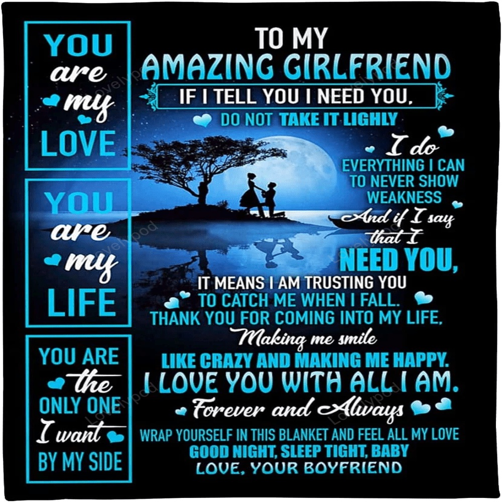 Valentine Blanket, Personalized To My Girlfriend Blanket From Boyfriend Valentine Blanket, Personalized To My Girlfriend Blanket From Boyfriend