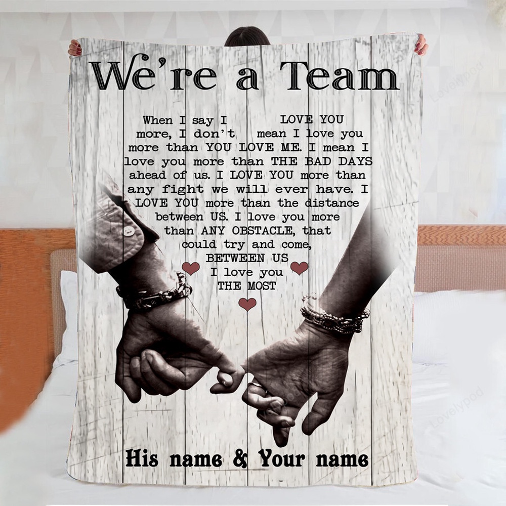 Valentine Blanket, Personalized Were A Team Couple Blanket Gift For Him, Her, Husband Wife Birthday, Anniversary Gift Valentine Blanket, Personalized Were A Team Couple Blanket Gift For Him, Her, Husband Wife Birthday, Anniversary Gift