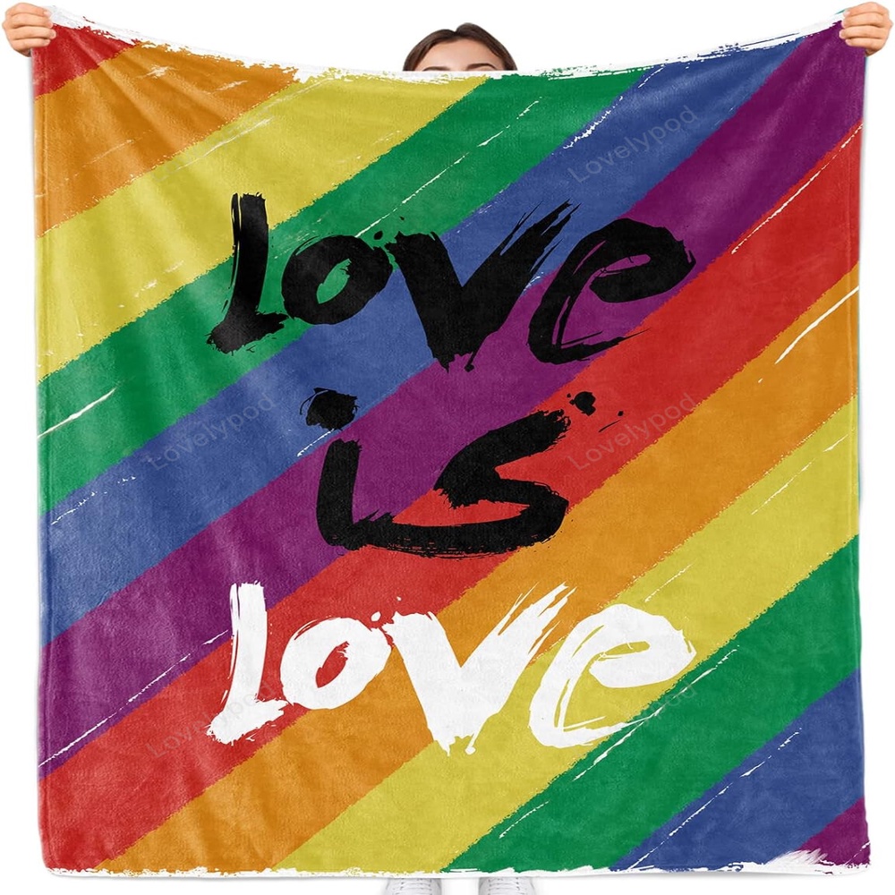 Valentine Blanket, Pride Rainbow Blanket, Love Is Love Lgbt Soft Fleece Throw Blankets Lightweight Pride Blanket Valentine Blanket, Pride Rainbow Blanket, Love Is Love Lgbt Soft Fleece Throw Blankets Lightweight Pride Blanket