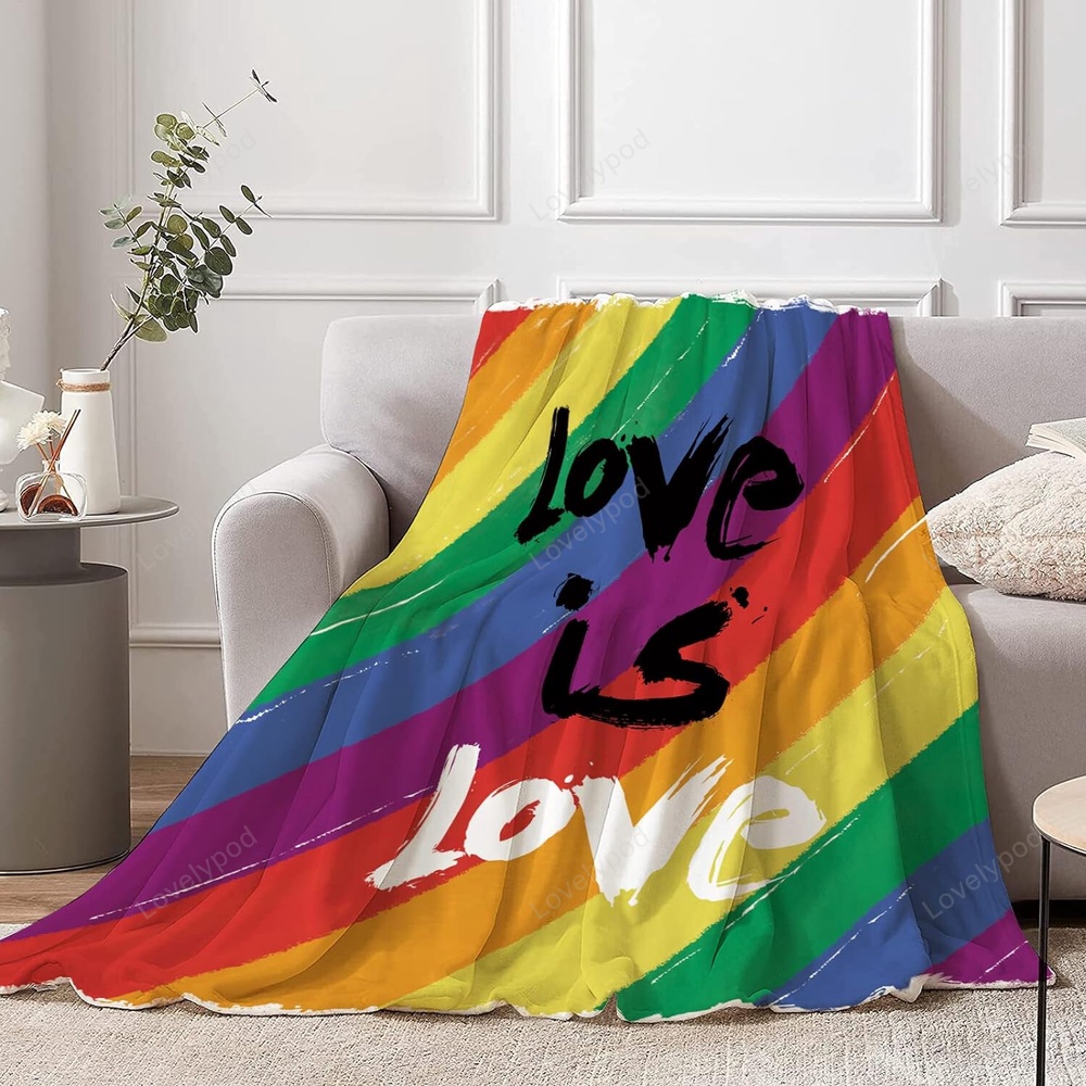Valentine Blanket, Pride Rainbow Blanket, Love Is Love Lgbt Soft Fleece Throw Blankets Lightweight Pride Blanket Valentine Blanket, Pride Rainbow Blanket, Love Is Love Lgbt Soft Fleece Throw Blankets Lightweight Pride Blanket