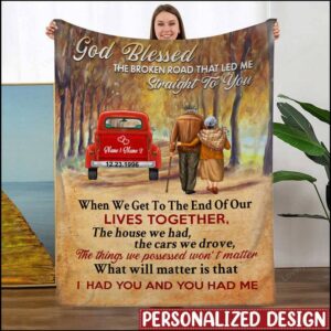 Valentine Blanket, Red Truck Old Couple Customized&hellip;