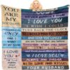 Valentine Blanket, To Girlfriend Throw Blanket, Best Romantic Valentines Day Birthday Gifts For Girlfriend