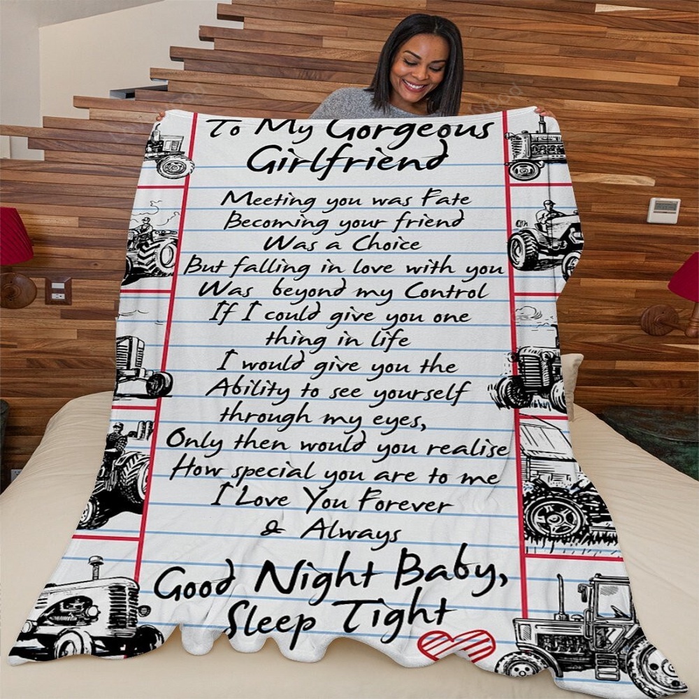 Valentine Blanket, To My Gorgeous Girlfriend Blanket, Farmers Girlfriend Premium Fleece Blanket, Valentine Day Gift Valentine Blanket, To My Gorgeous Girlfriend Blanket, Farmers Girlfriend Premium Fleece Blanket, Valentine Day Gift