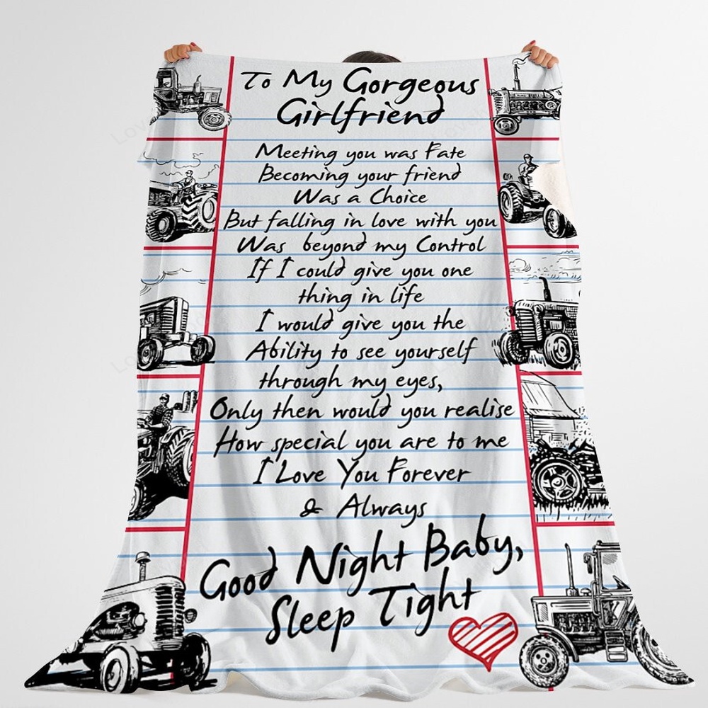 Valentine Blanket, To My Gorgeous Girlfriend Blanket, Farmers Girlfriend Premium Fleece Blanket, Valentine Day Gift Valentine Blanket, To My Gorgeous Girlfriend Blanket, Farmers Girlfriend Premium Fleece Blanket, Valentine Day Gift