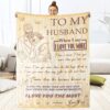 Valentine Blanket, To My Husband Blanket, Husband Birthday Gift, Fathers Day Anniversary Valentines Gifts For Husband