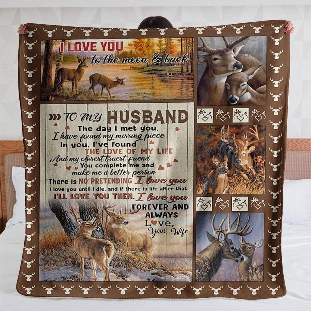 Valentine Blanket, To My Husband I Love You From Wife Fleece Blanket Sherpa Blanket
