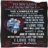 Valentine Blanket, To My Lovely Wife Blanket From Husband, Wedding Anniversary Valentines Day
