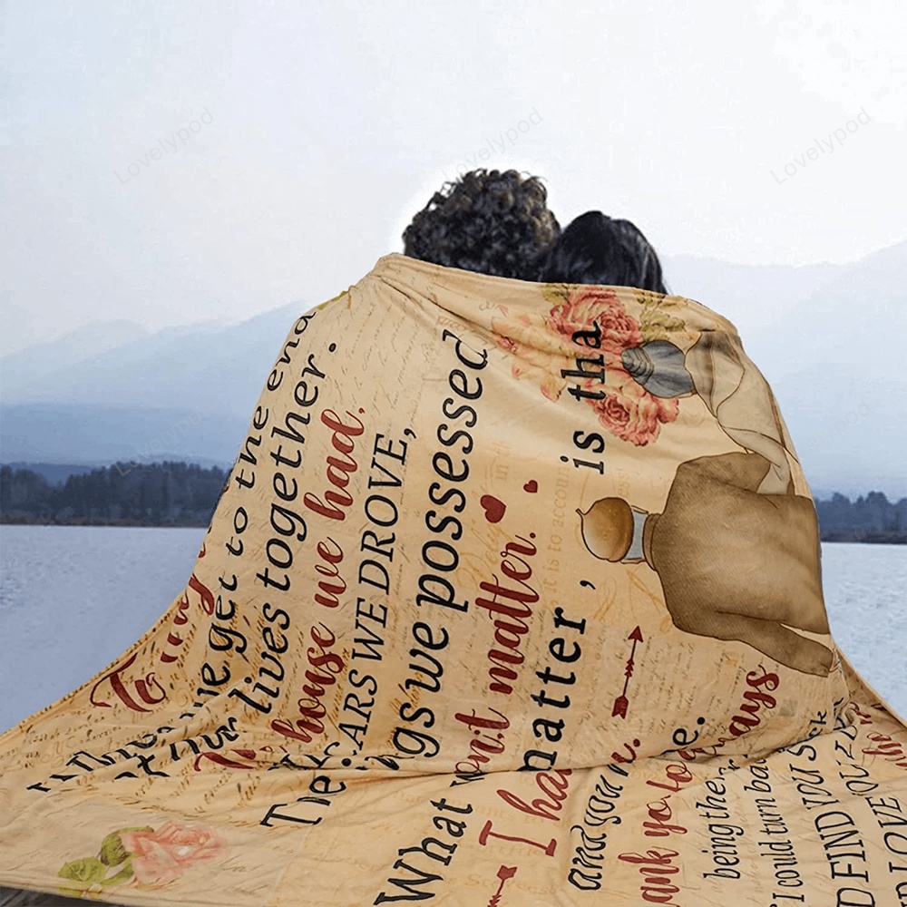 Valentine Blanket, To My Wife Blanket, Anniversary, Christmas Blanket Gift For Her Wife, Valentines Day Flannel Throw Blankets