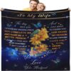 Valentine Blanket, To My Wife Blanket From Husband, Anniversary Christmas Valentines Gifts For Her, Birthday Gifts For Wife