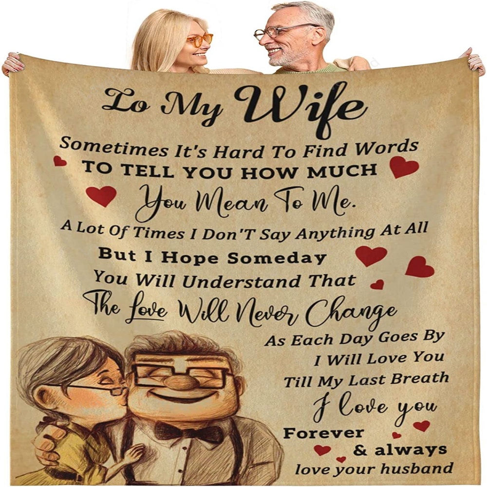 Valentine Blanket, To My Wife Blanket From Husband, Blanket Christmas Valentines Birthday Wedding For Wife