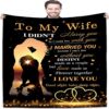 Valentine Blanket, To My Wife Blanket From Husband, Wedding For Wife Birthday Christmas, Romantic Valentines Gift For Wife
