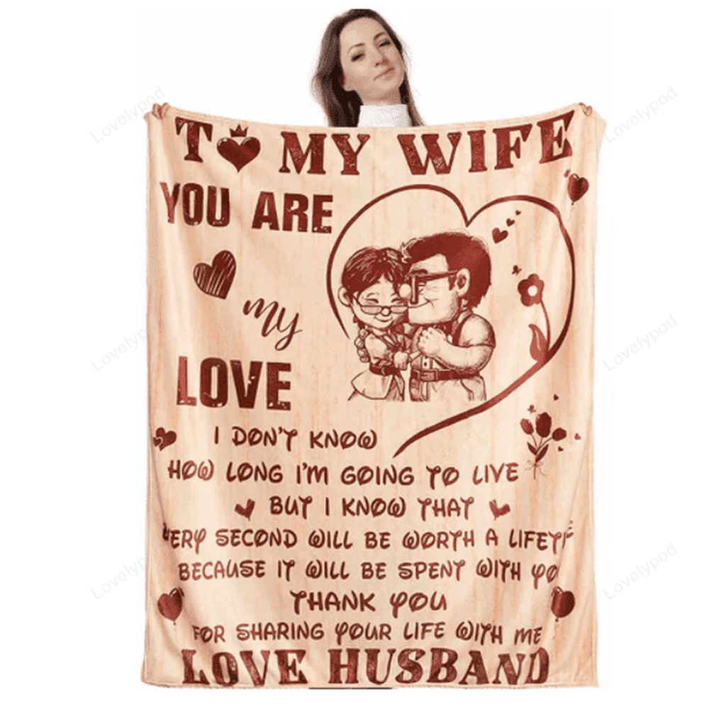 Valentine Blanket, To My Wife Blanket I Love You Gift For Her Romantic Valentines Day