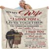 Valentine Blanket, To My Wife I Wish I Could Turn Back The Clock Husband And Wife Sunflower Fleece Blanket Sherpa Blanket