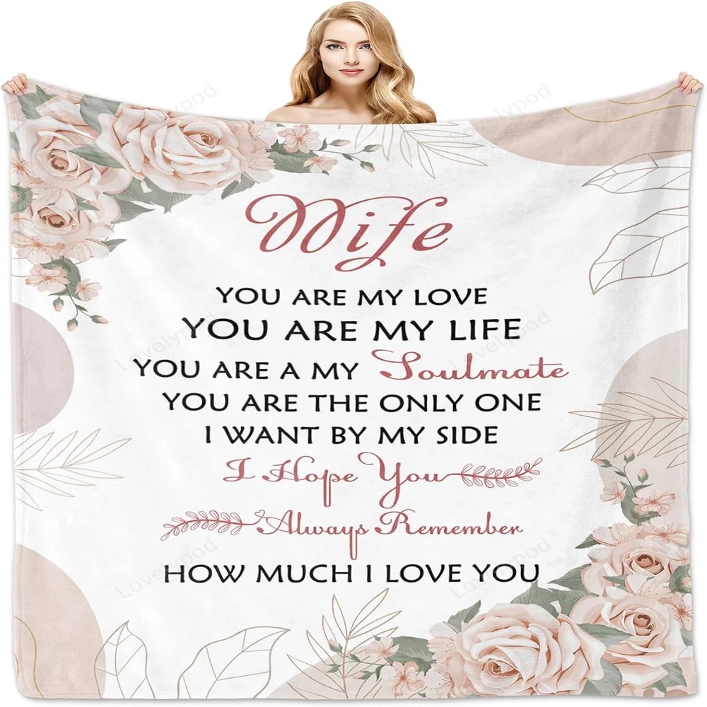 Valentine Blanket, Valentines Day Wife Gifts Blanket 60X50, Gifts For Wife From Husband