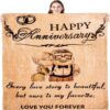 Valentine Blanket, Wedding Anniversary Blanket Gifts For Him Her Wife Husband Men, Best Romantic Anniversary Marriage Gift