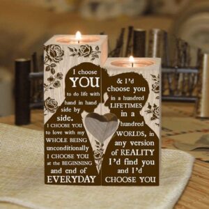 Valentine Candle Holder, Gay Couple Wooden Candle&hellip;