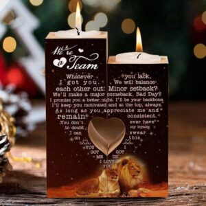 Valentine Candle Holder, Lion Couple We’re A&hellip;
