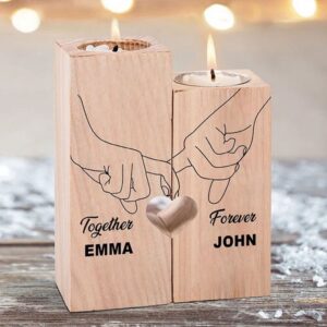 Valentine Candle Holder, Personalized Love Promise Couple&hellip;